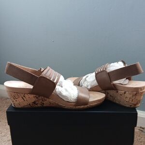Naturalizer Tan Wedge Sandals